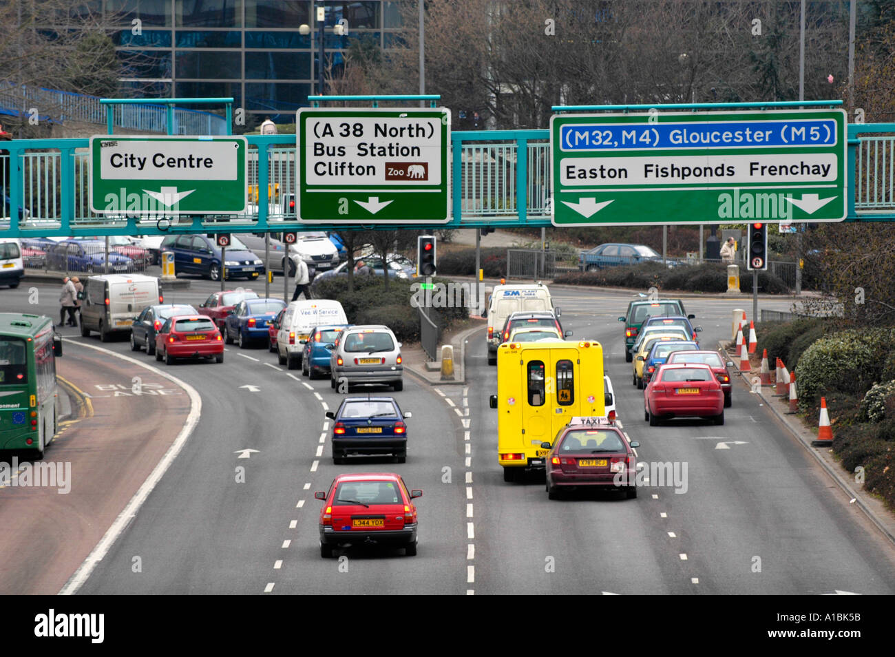 Traffic in Bristol city centre England UK Stock Photo Alamy
