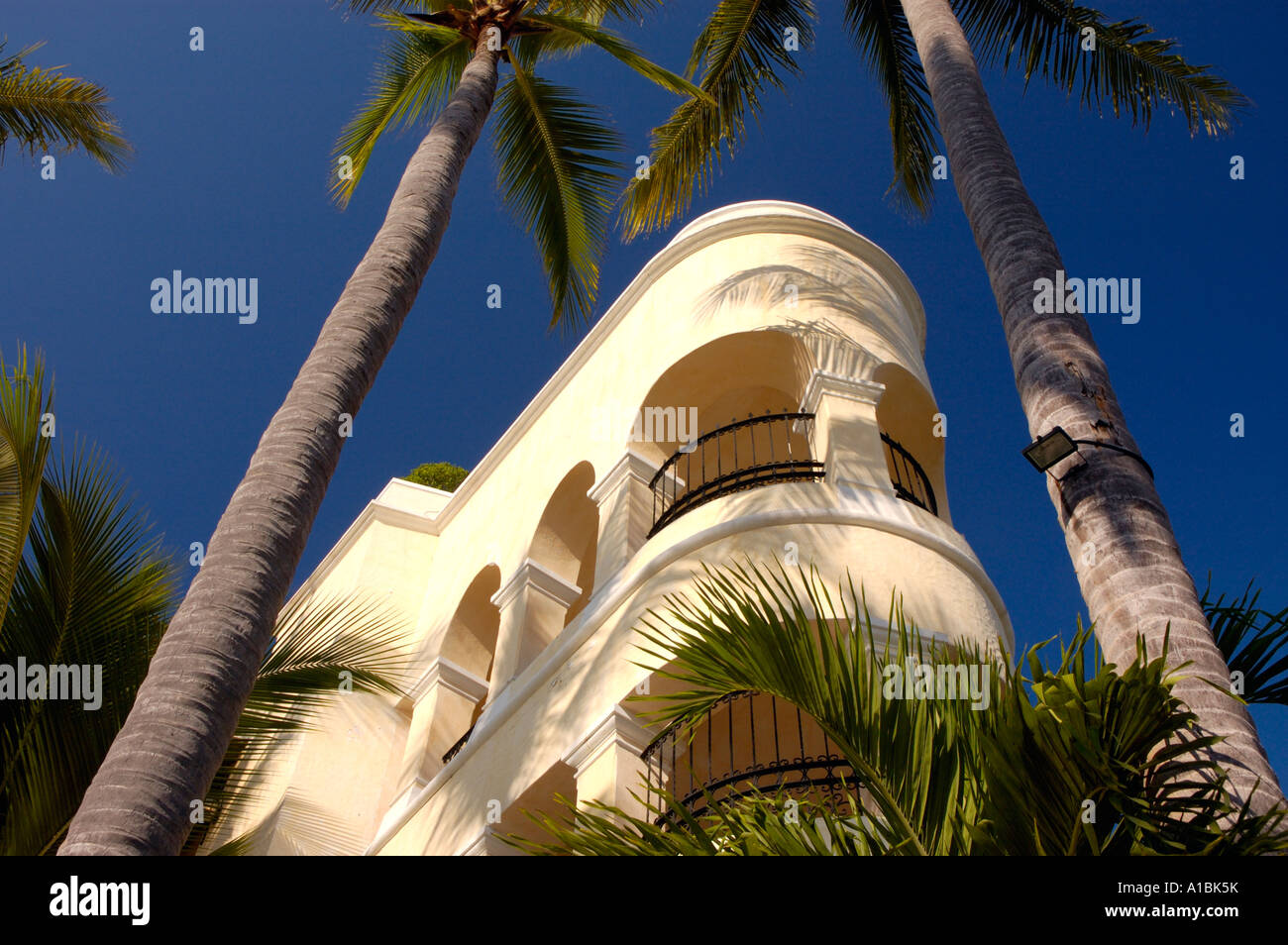 Mexican resort architectural detail Barra Navidad Mexico Stock Photo
