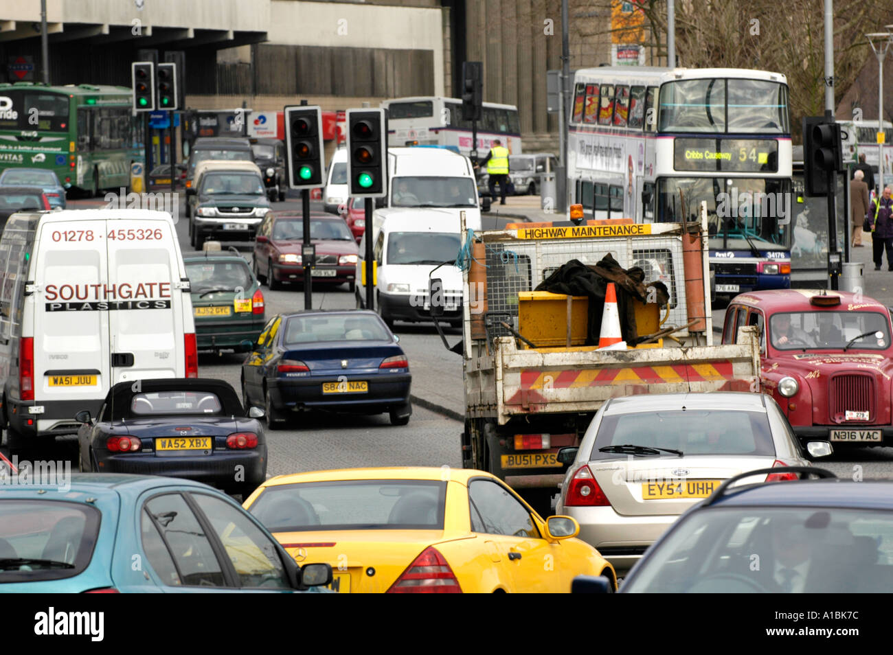 Traffic congestion in Bristol city centre England UK Stock Photo Alamy