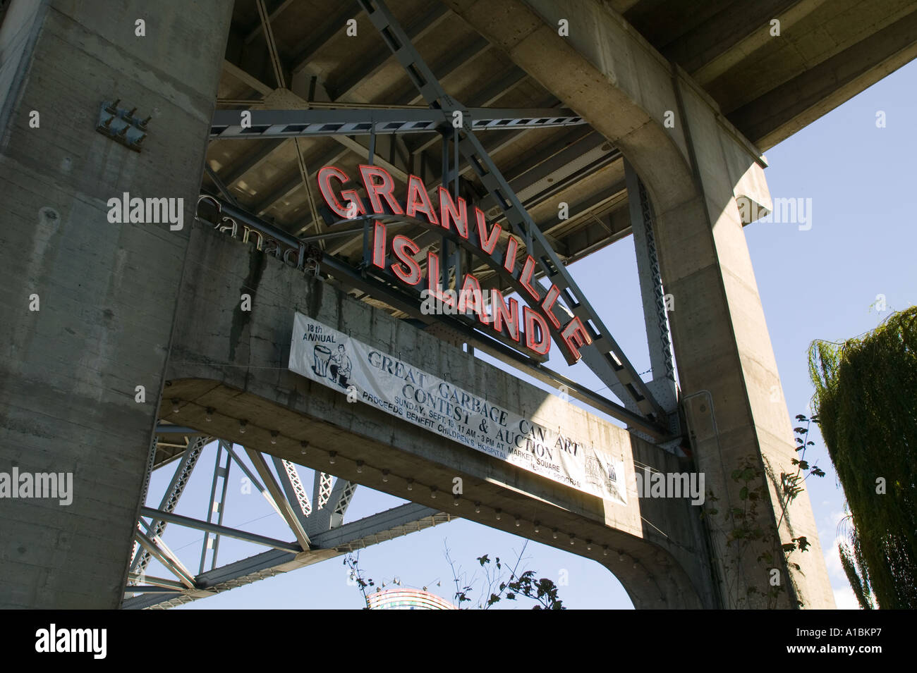Granville Island entrance signage Vancouver British Columbia Canada