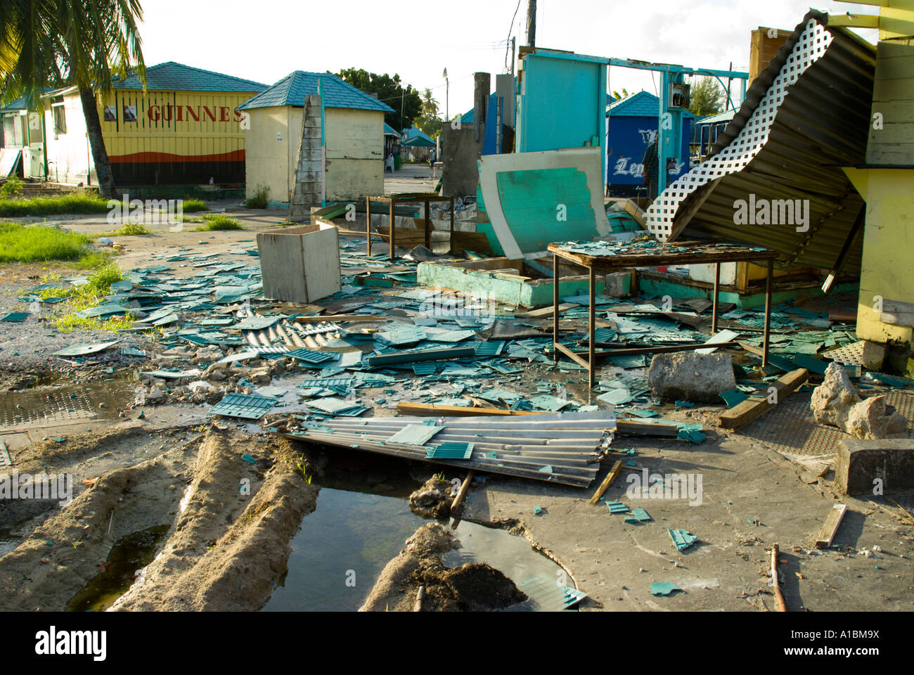 Oistins Fish Fry Barbados demolished in late 2006 Stock Photo