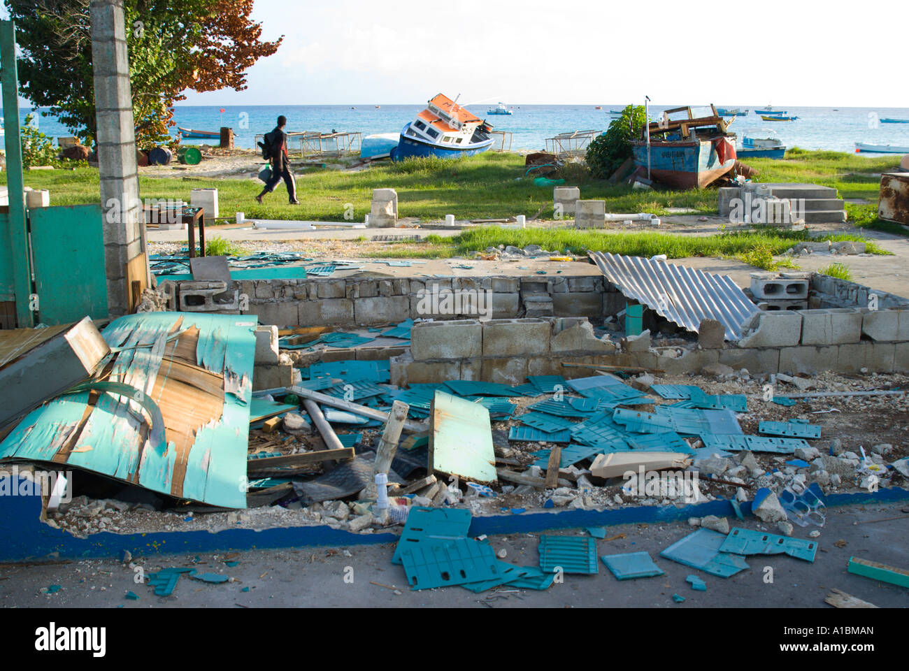 Oistins Fish Fry Barbados demolished in late 2006 Stock Photo