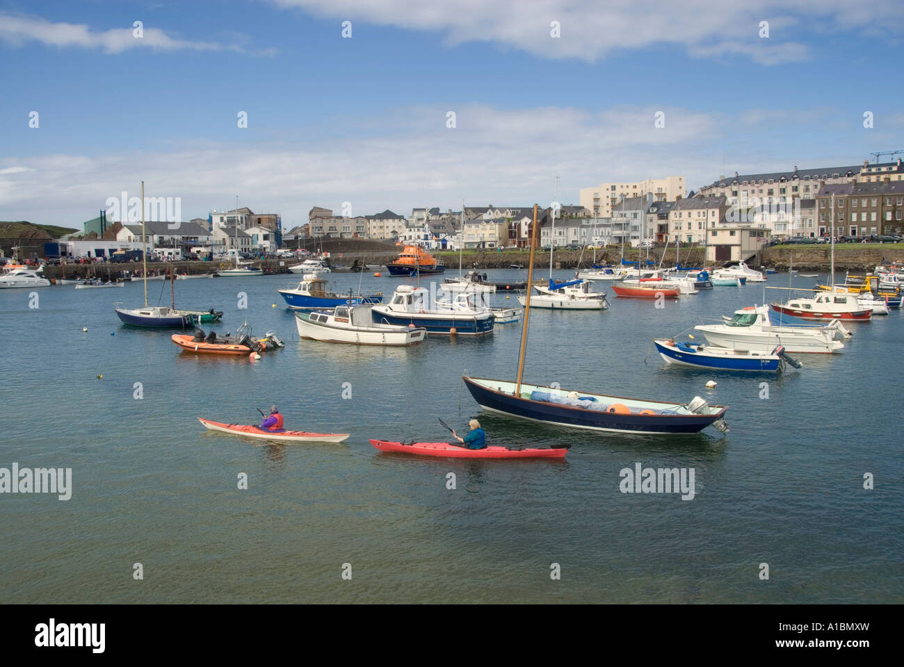 Northern Ireland Portrush Harbour kayak Stock Photo Alamy