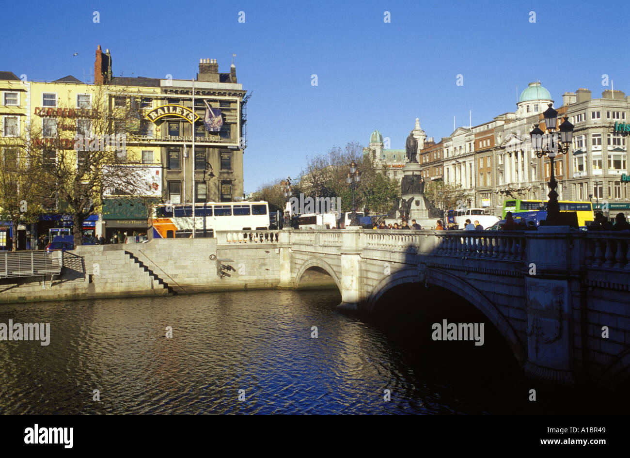 O Connell Bridge and the River Liffey in the centre of Dublin Ireland ...