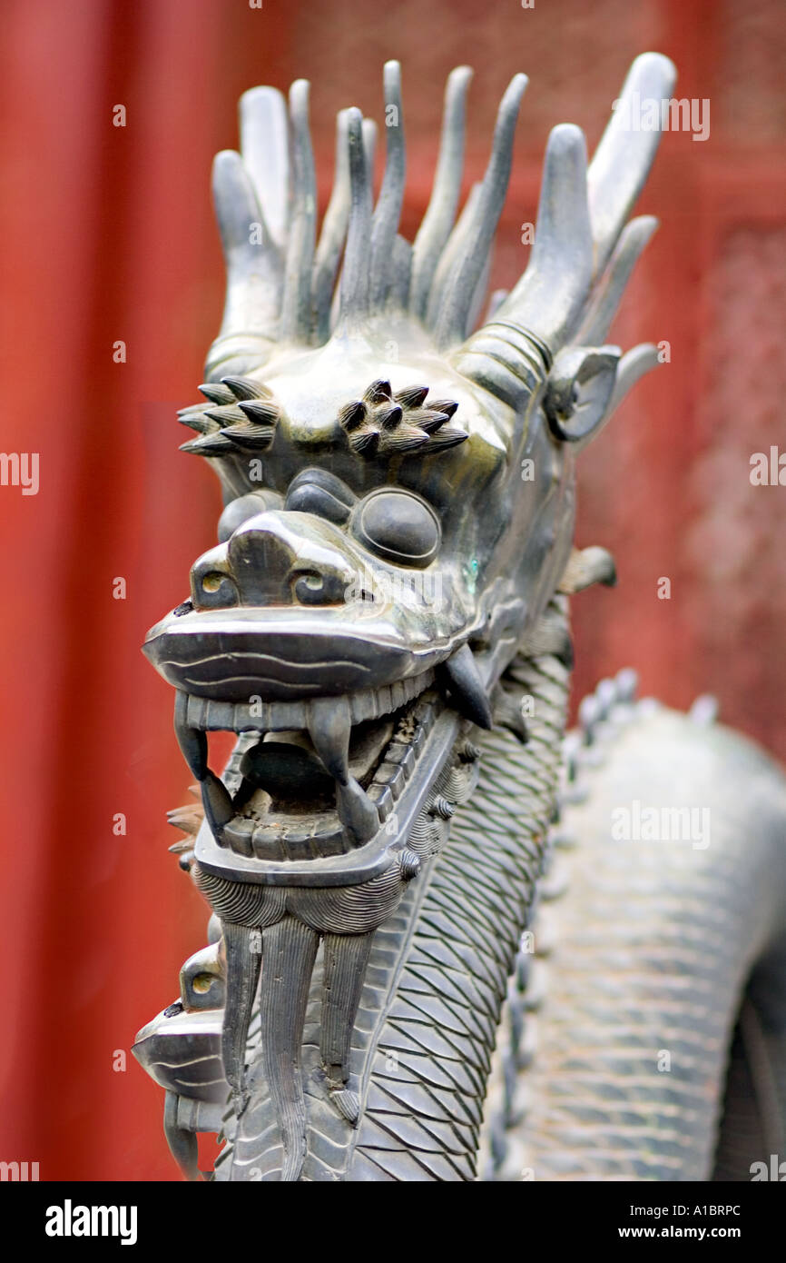 CHINA BEIJING Kylin the bronze sculpture of a mythical creature with a