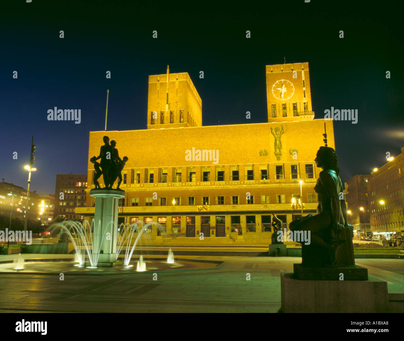 City Hall Statues Oslo Norway High Resolution Stock Photography and ...