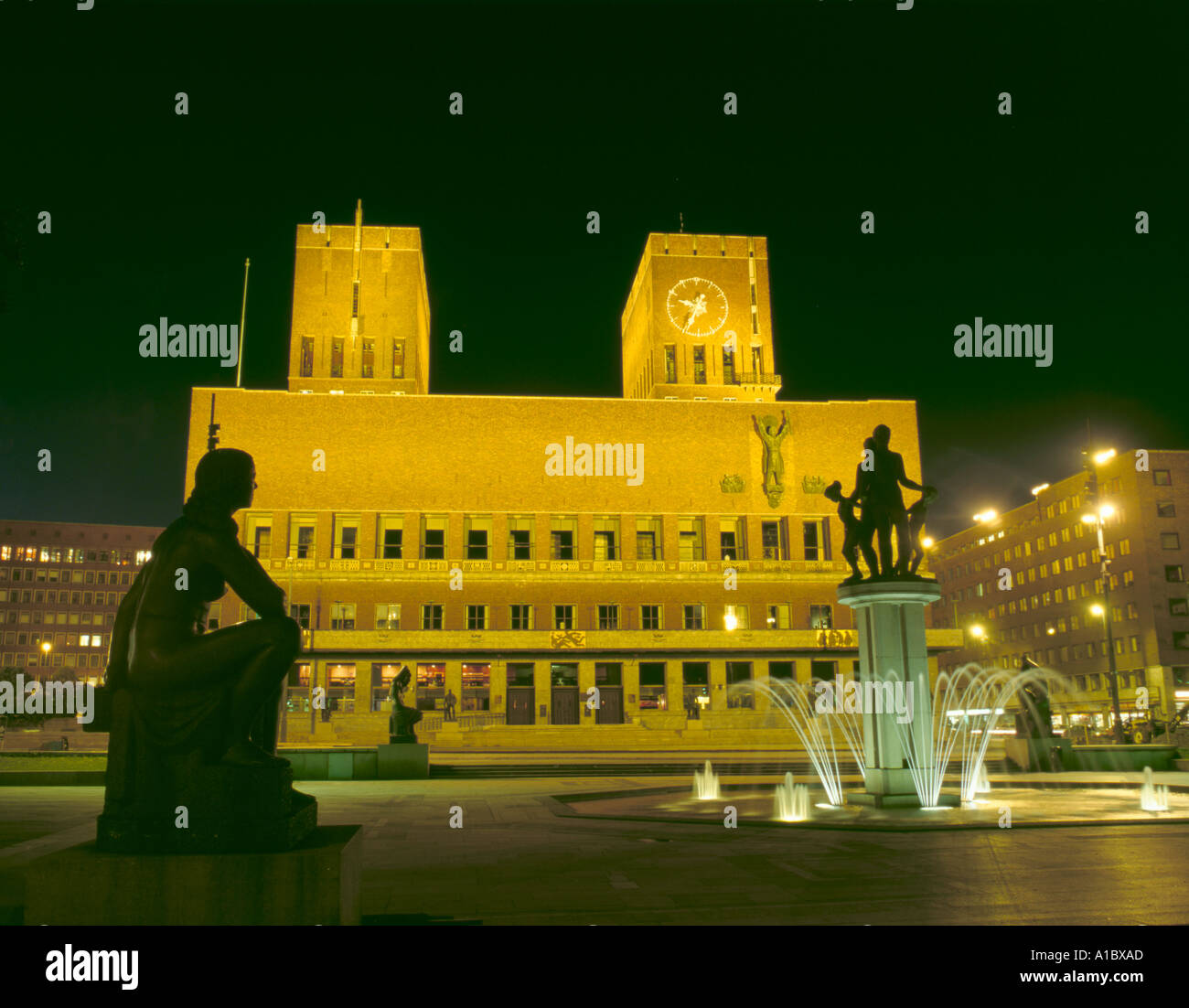 City Hall Statues Oslo Norway High Resolution Stock Photography and ...