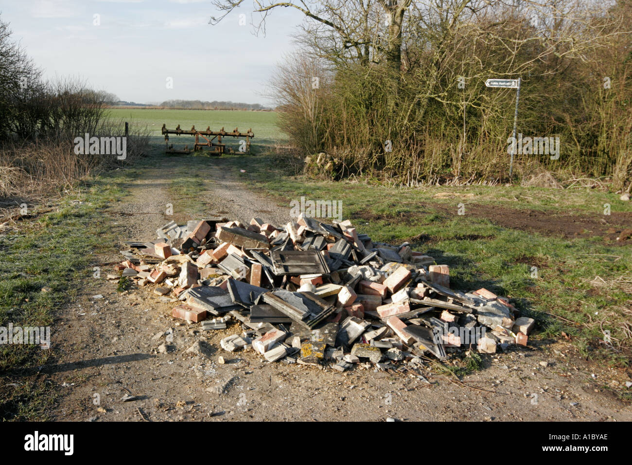 Fly tipping tip near Swindon Wiltshire UK England Stock Photo