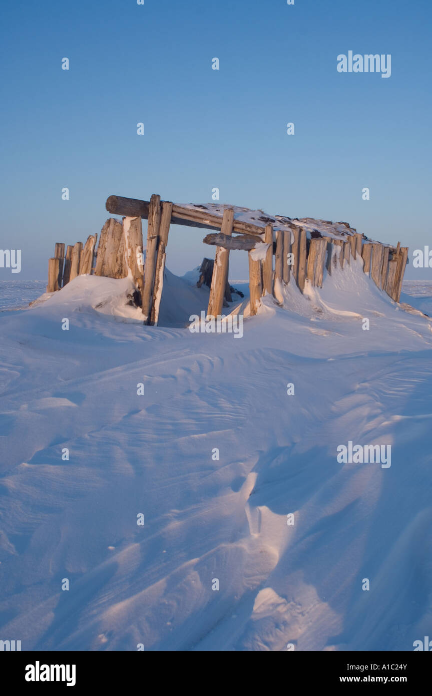 old Inupiat home along the Arctic coast eastern Arctic National ...