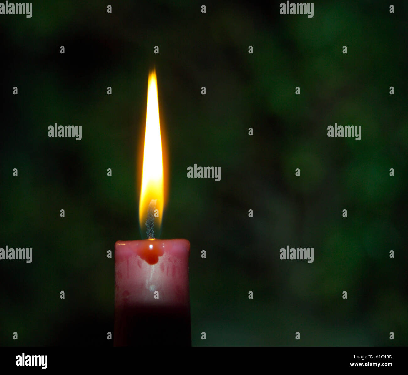 Candle Flame on Green Stock Photo Alamy