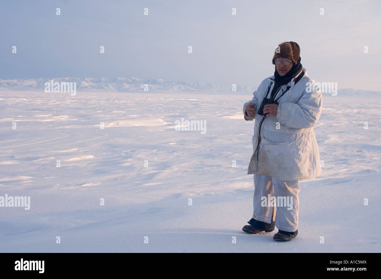 Inupiat ranger from Aklavik patrols the Canadian border off Herschel ...