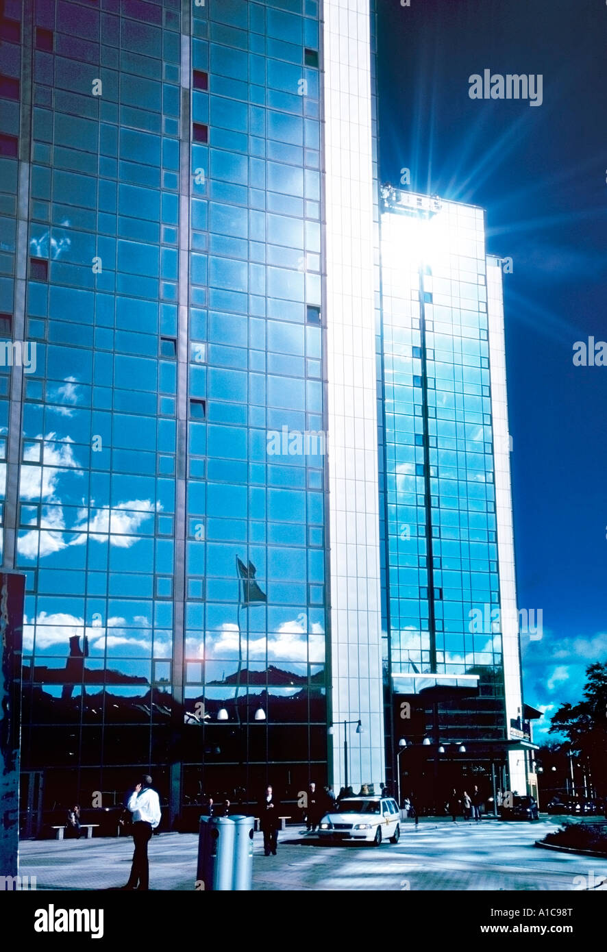 Glass facade of Scandinavia s largest four star hotel (2006) Gothenburg Sweden Stock Photo