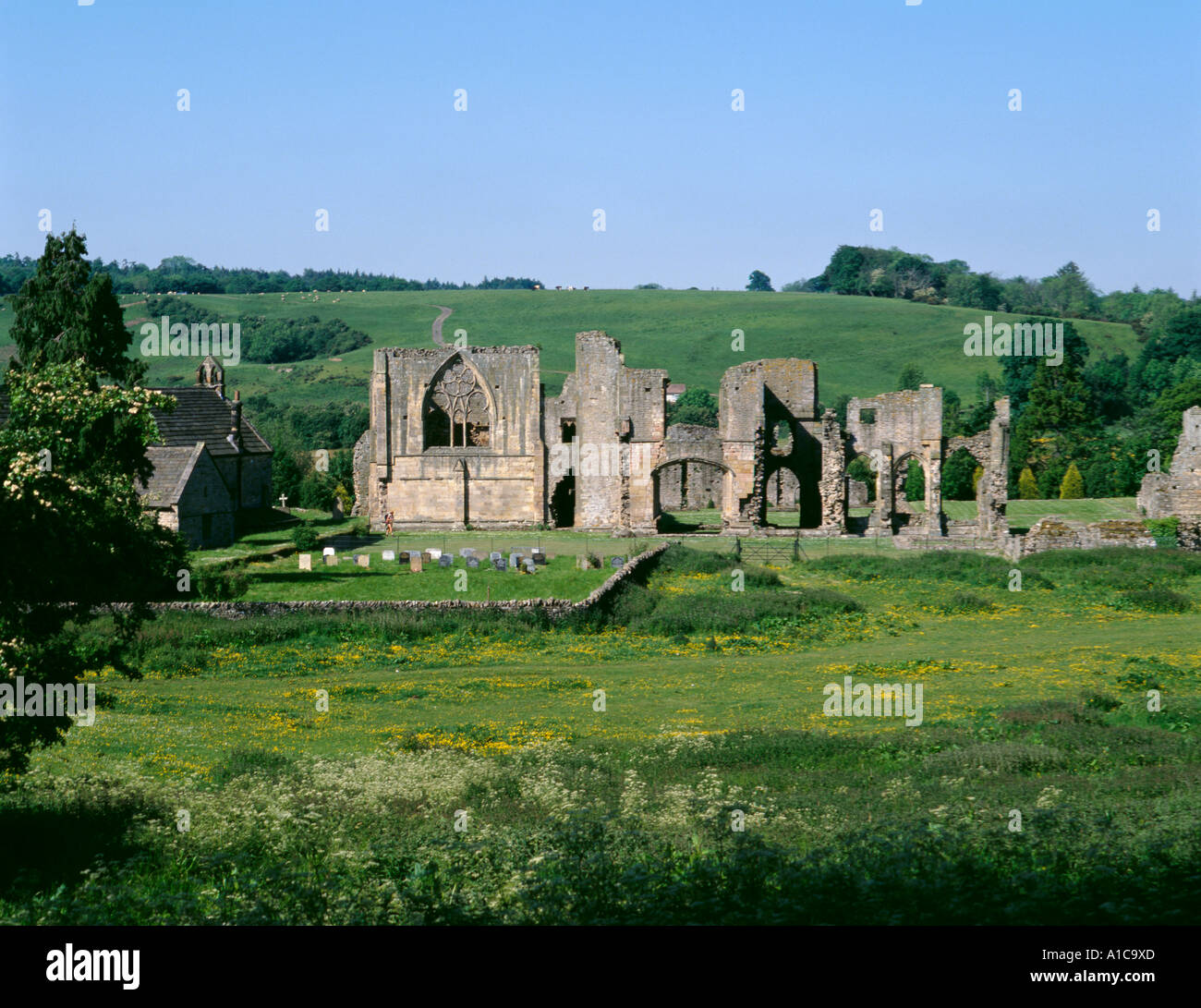 Ruins of Easby Abbey, near Richmond, North Yorkshire, England, UK Stock