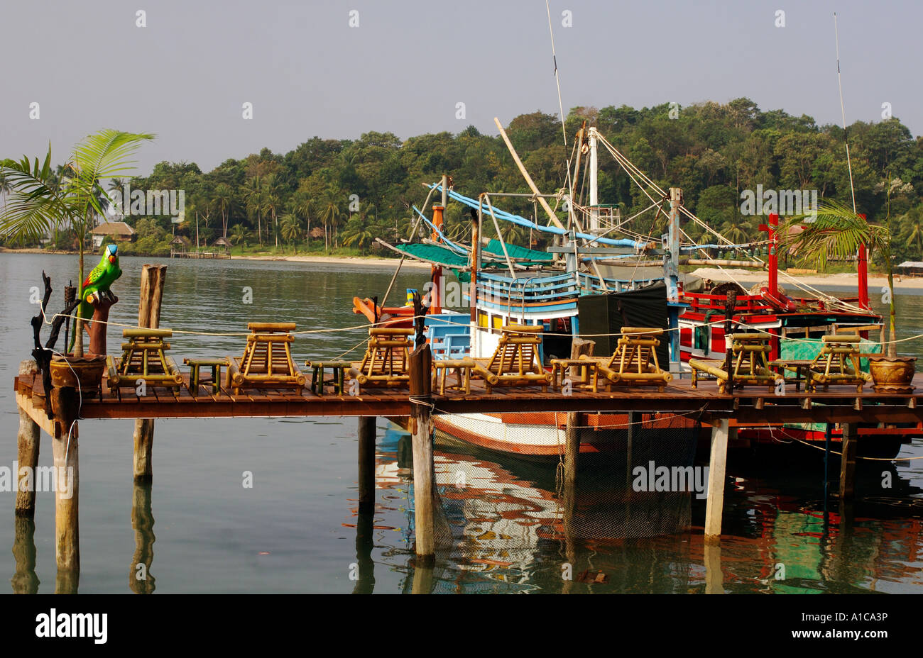 harbour in south of Koh Chang, Thailand, Koh Chang, Ban Bang Bao Stock Photo