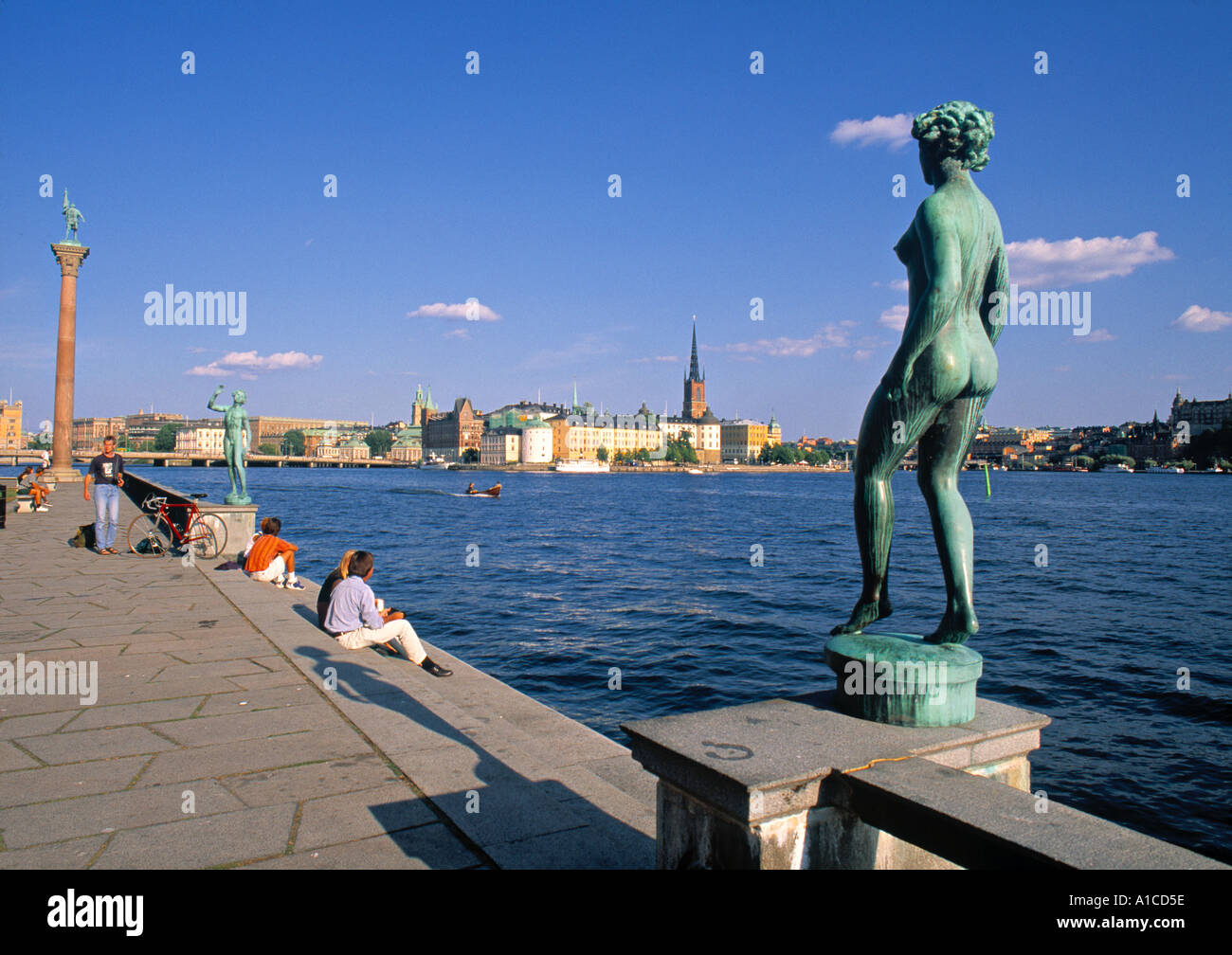City Hall Quay & Gamla Stan, Stockholm, Sweden Stock Photo