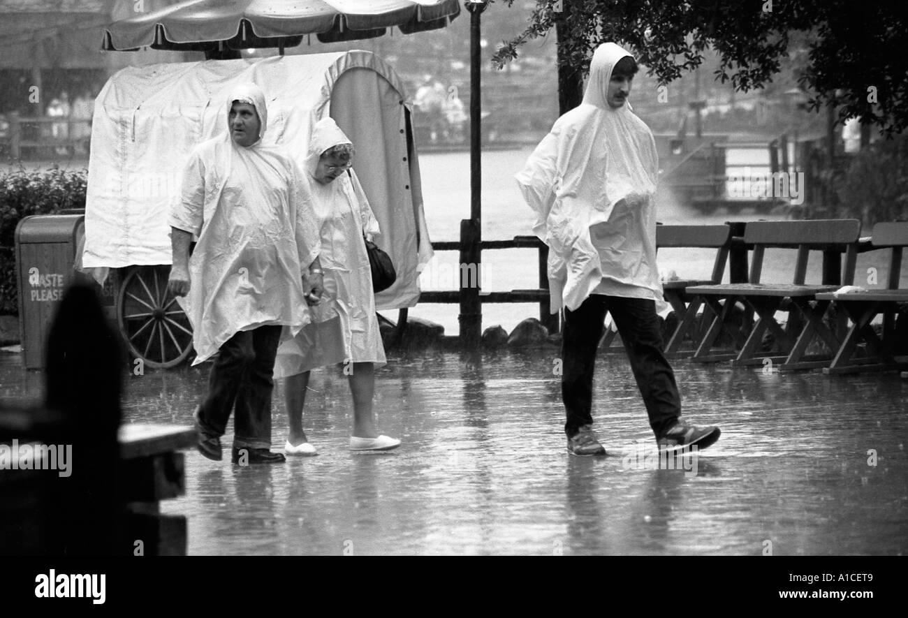 Heavy rain shower at Disney Magic kingdom in Florida Stock Photo Alamy