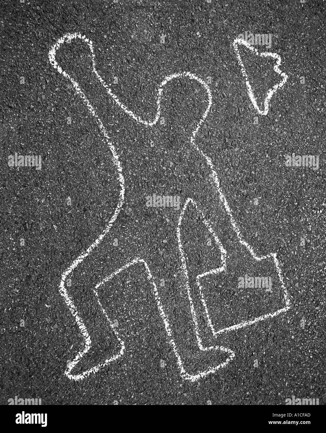 Chalk outline of businessman Stock Photo