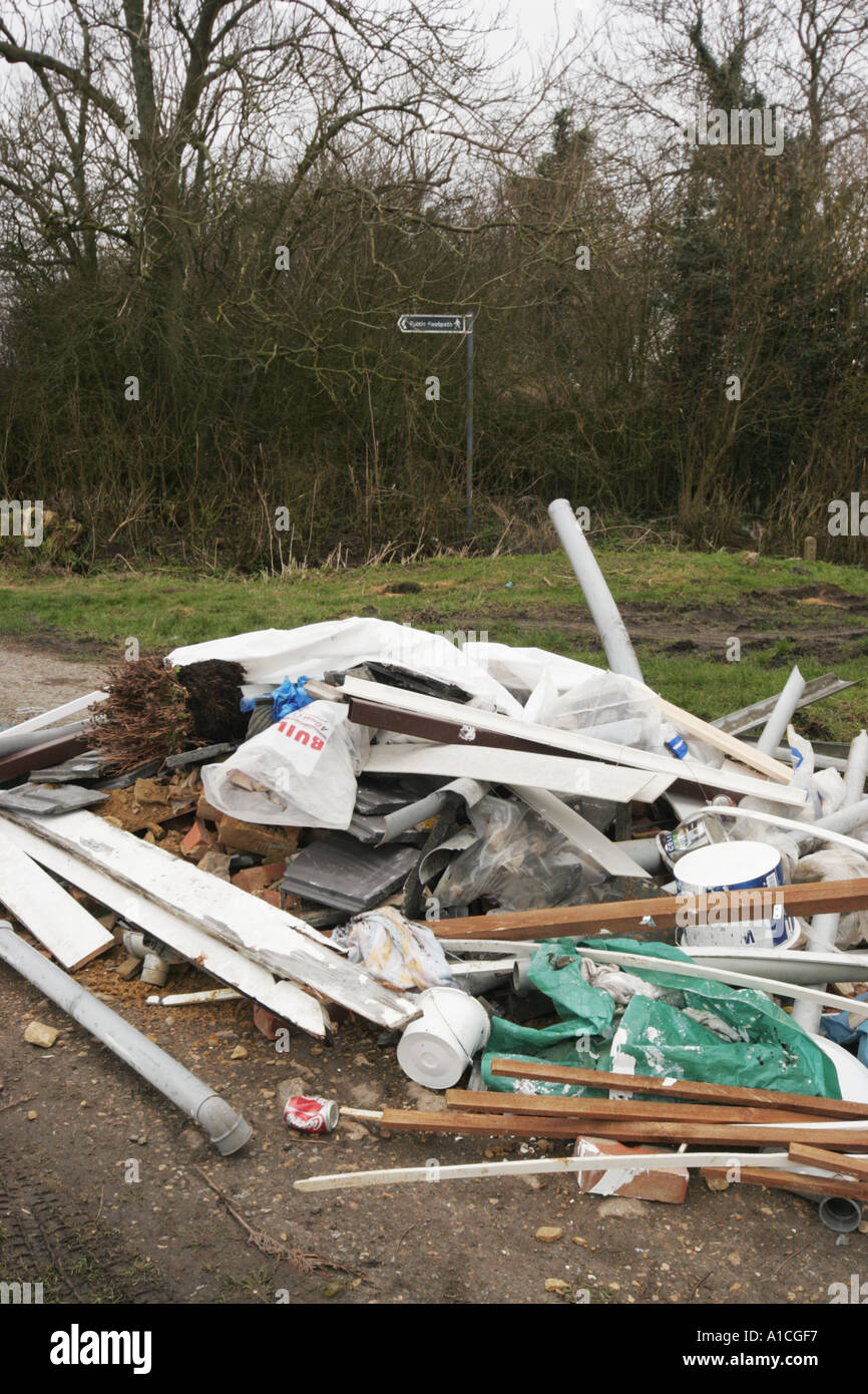 Fly tipping tip near Swindon Wiltshire UK England Stock Photo