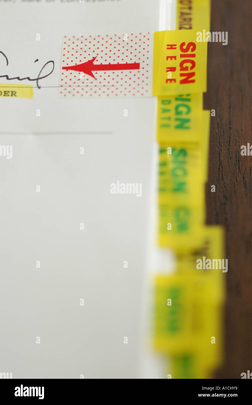 Real Estate documents to be signed Stock Photo Alamy