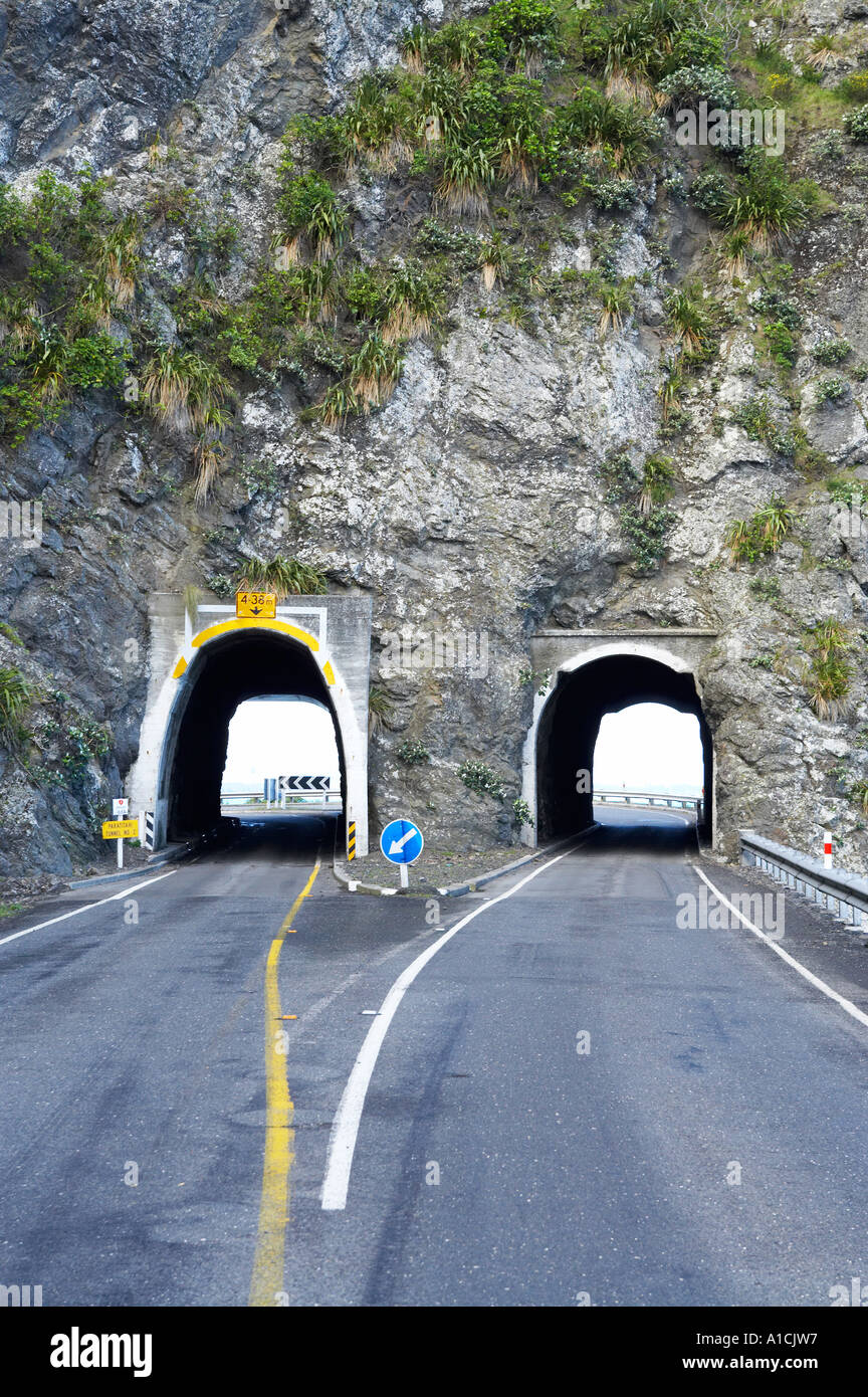 Road Tunnels Kaikoura Coastal Road Marlborough South Island New Zealand