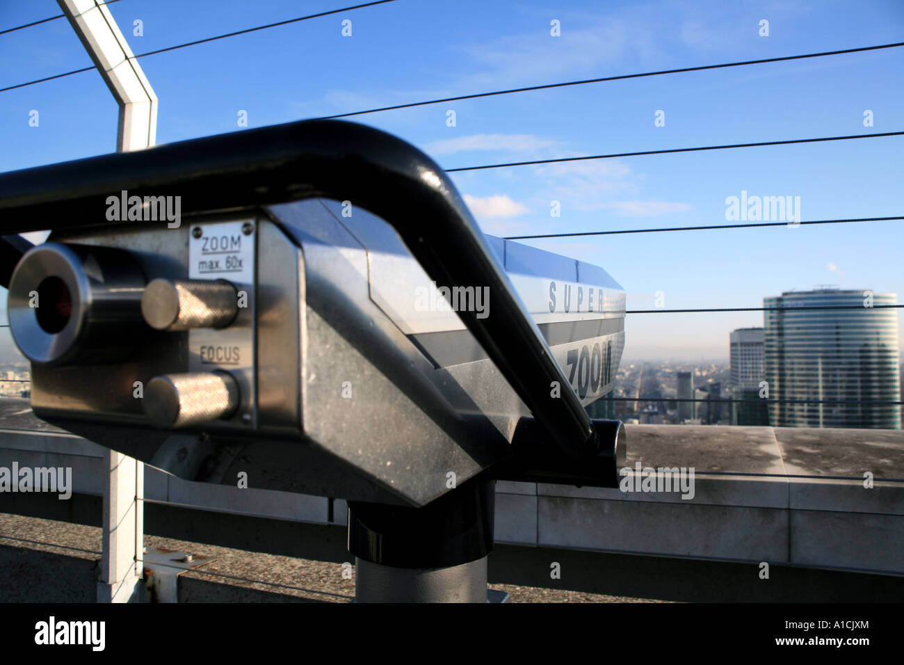 View from top of Grande Arche in La Defense, Paris Stock Photo
