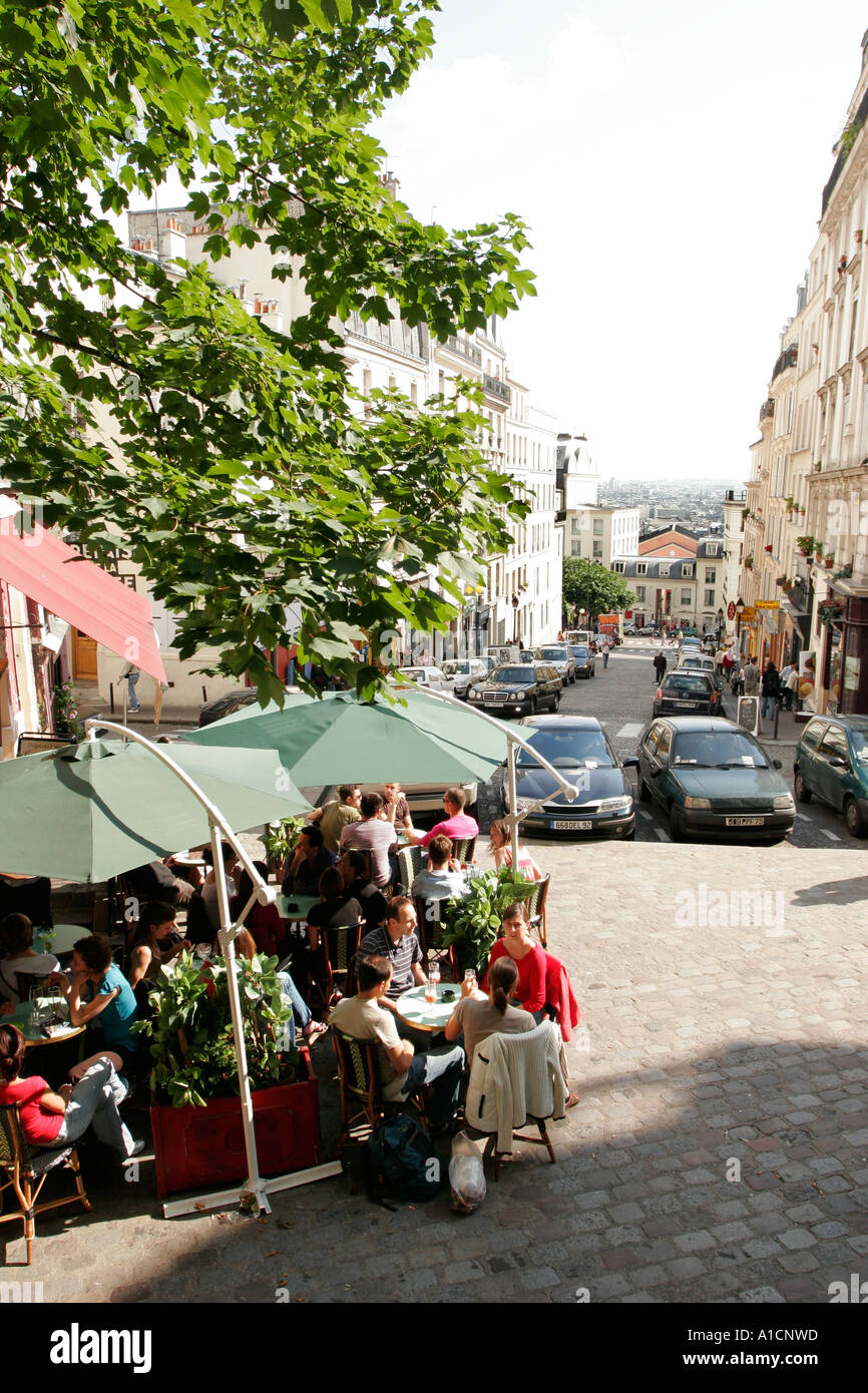 Cafe bar in Montmartre Paris France Stock Photo Alamy