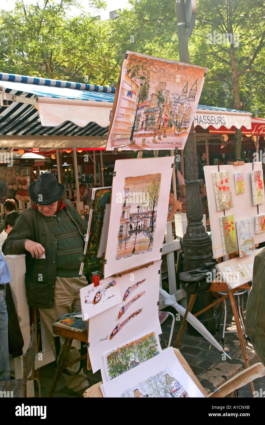 Artists In The Montmartre Area Of Paris High Resolution Stock ...
