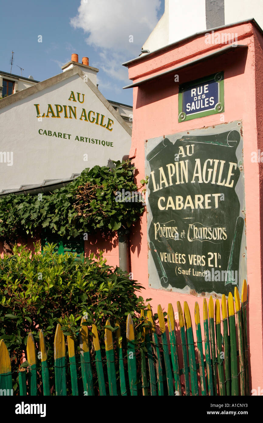 Au Lapin Agile famous old cabaret cafe in Montmartre Paris France Stock Photo