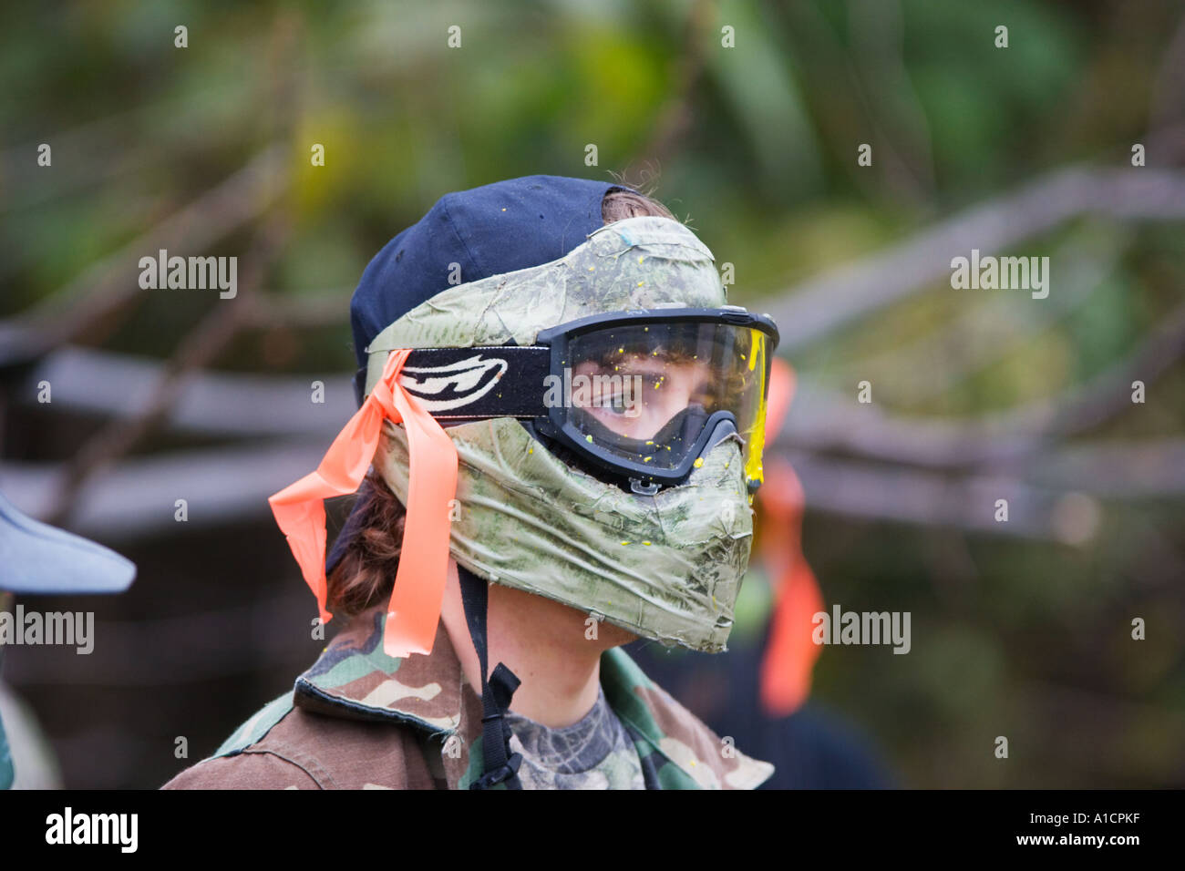 Teenage youth wears protective headgear and eyewear Stock Photo Alamy