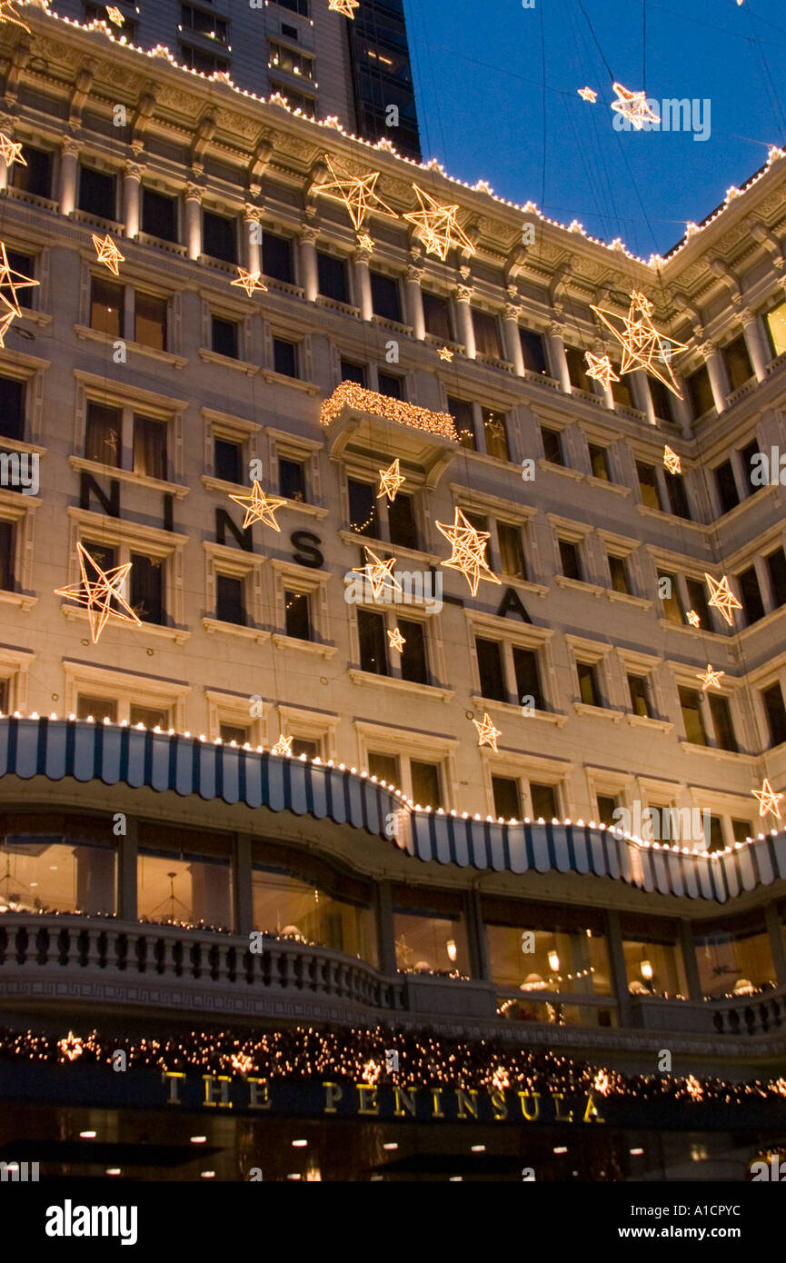 The Peninsula Hotel with holiday decorations, Tsim Sha Tsui, Kowloon