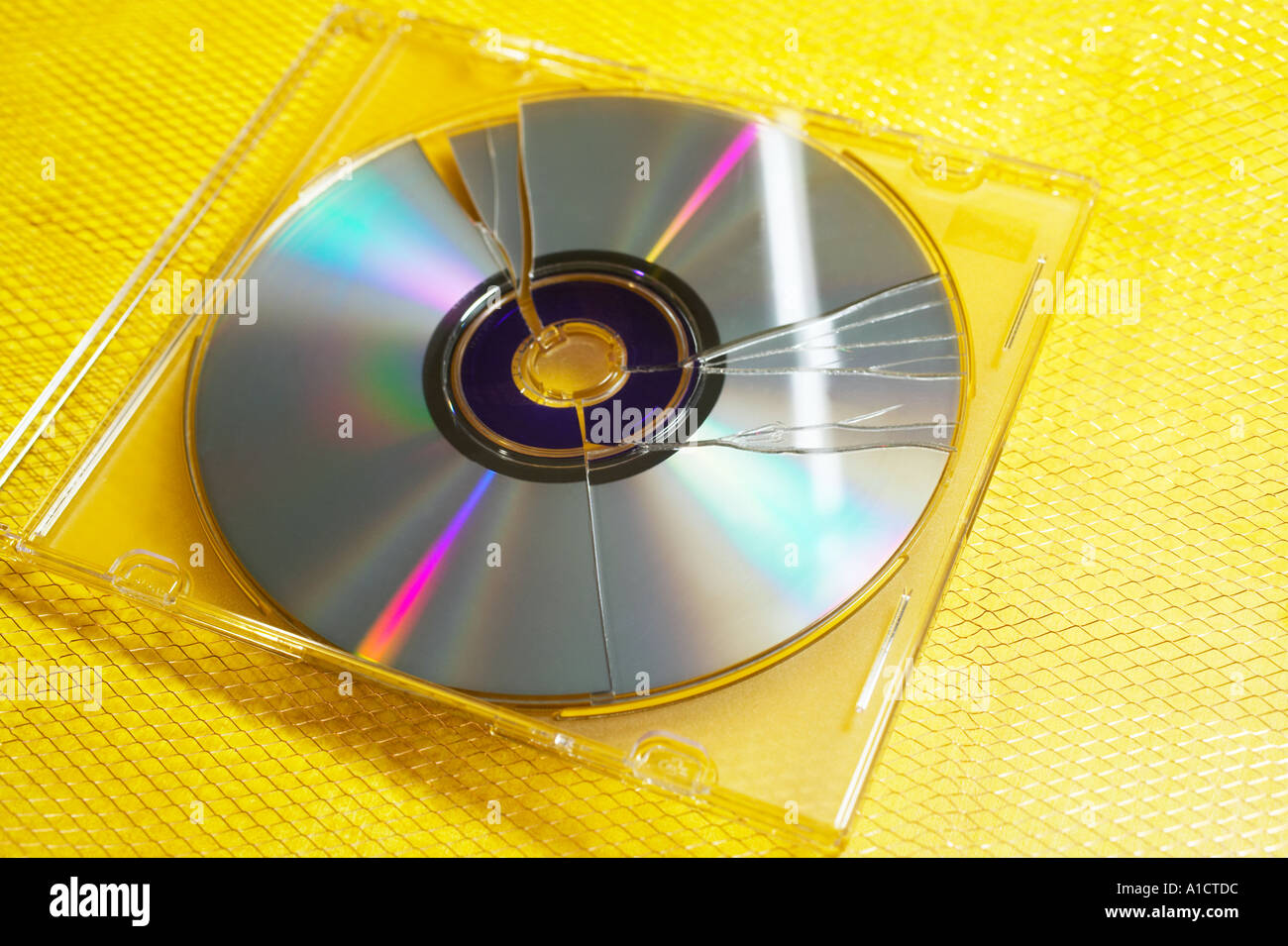 Broken CD in case Stock Photo Alamy