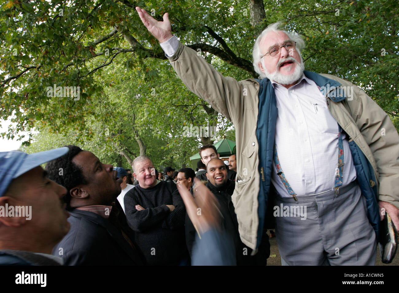 Christian speaker at Speakers Corner Hyde Park London UK Stock Photo
