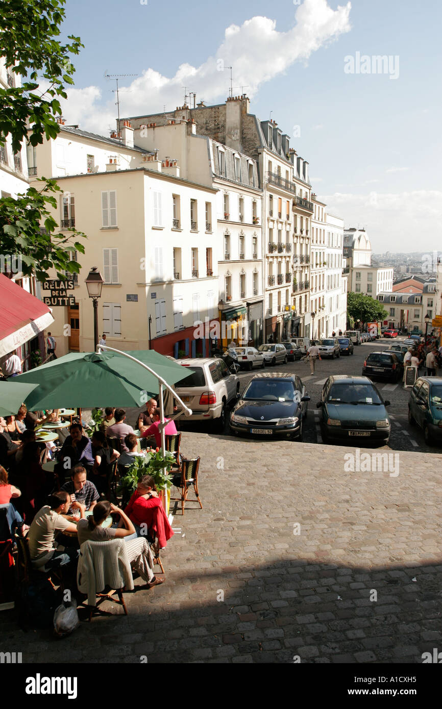 Cafe bar in Montmartre Paris France Stock Photo Alamy