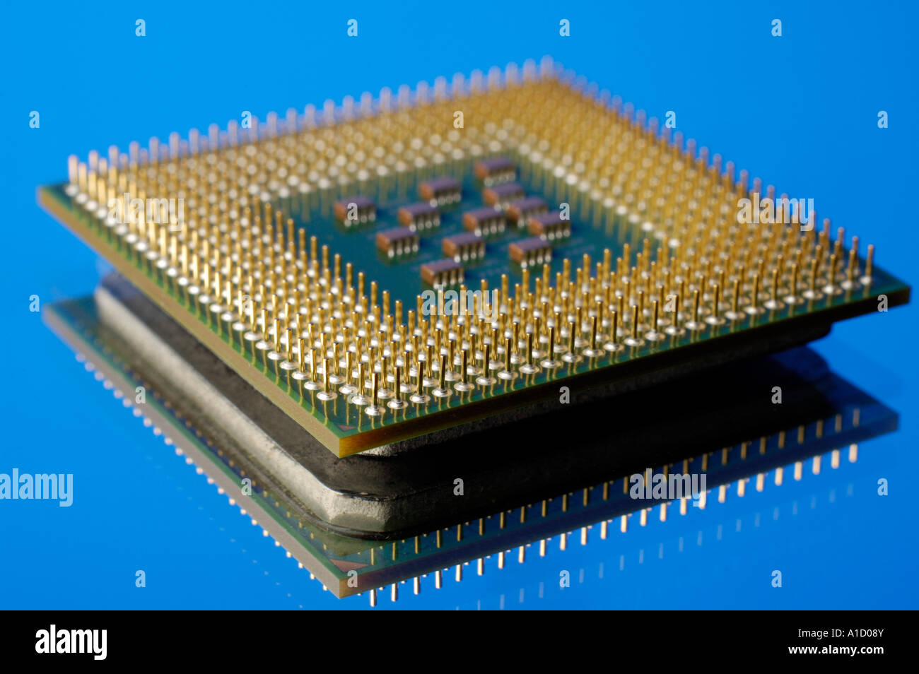 CPU computer micro chip central processor unit Pentium IV Stock Photo