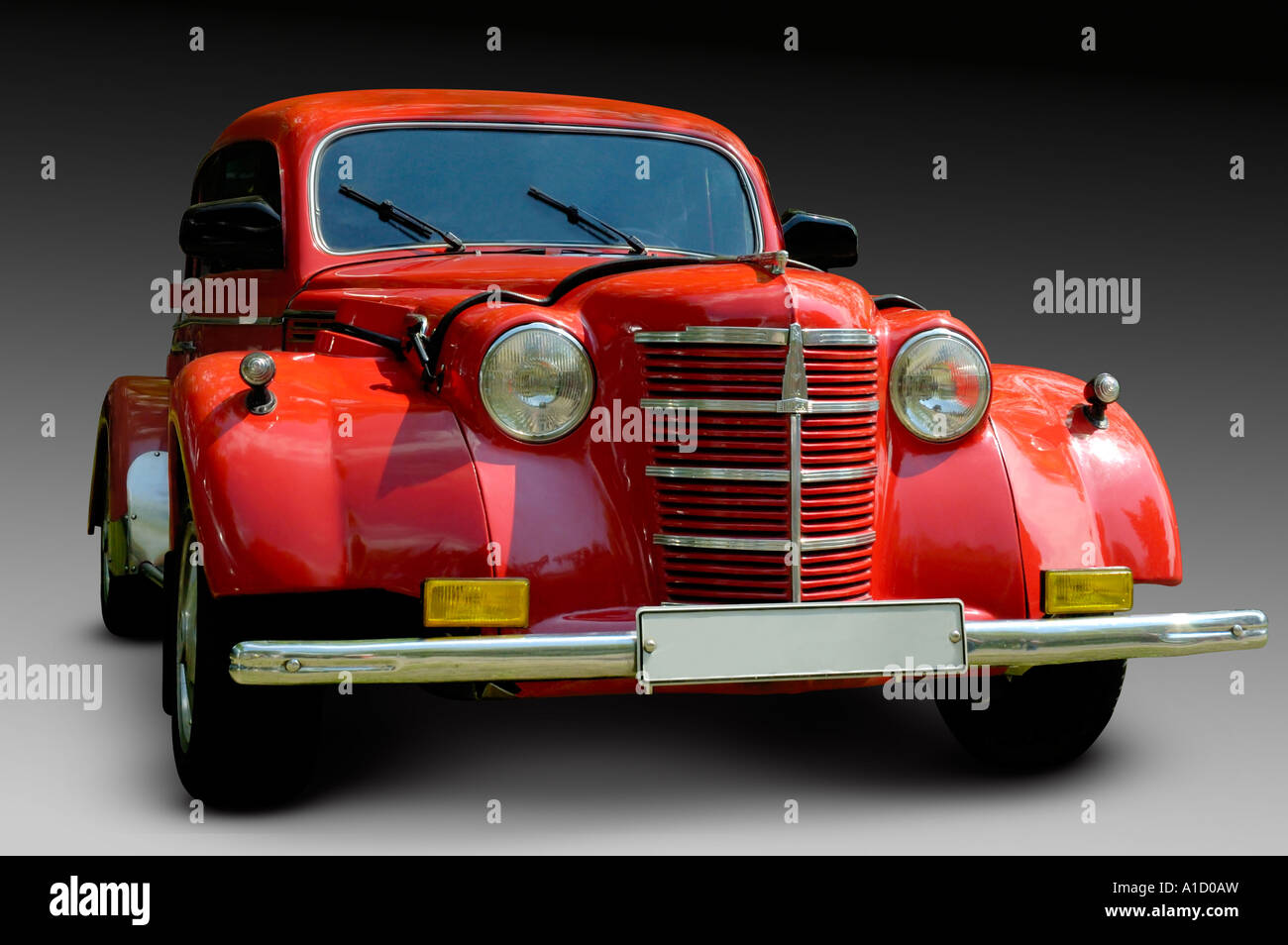 Red Russian Moskvitch Stock Photo