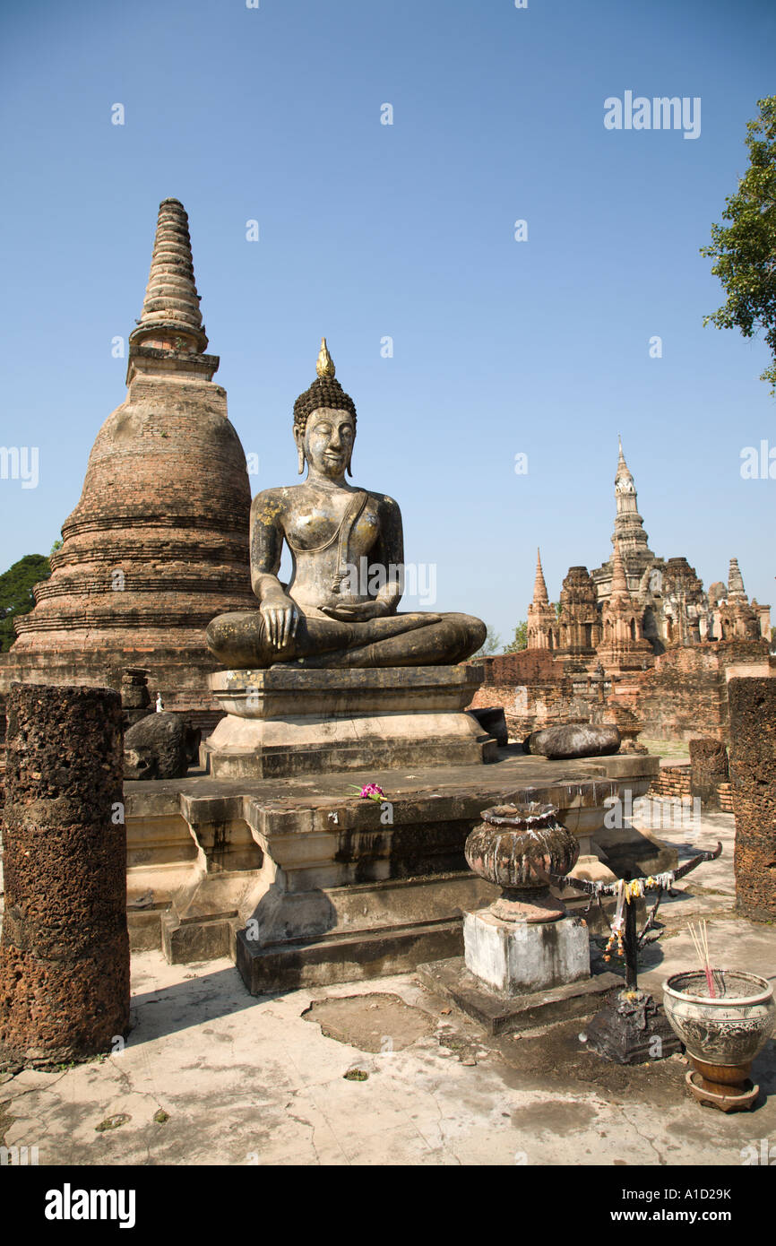 Wat Mahathat Temple, Sukhothai, Thailand Stock Photo