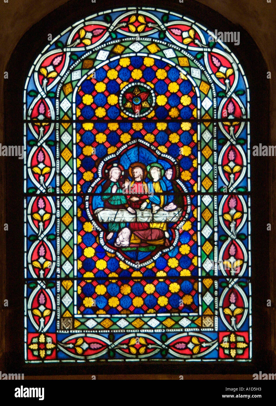 Stained glass window Canterbury Cathedral Kent England UK United