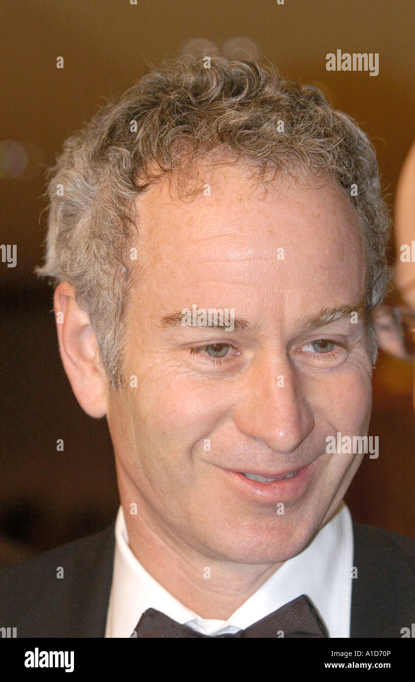 Former tennis great John McEnroe speaks with the press before the TV and Radio Correspondents Dinner. Stock Photo