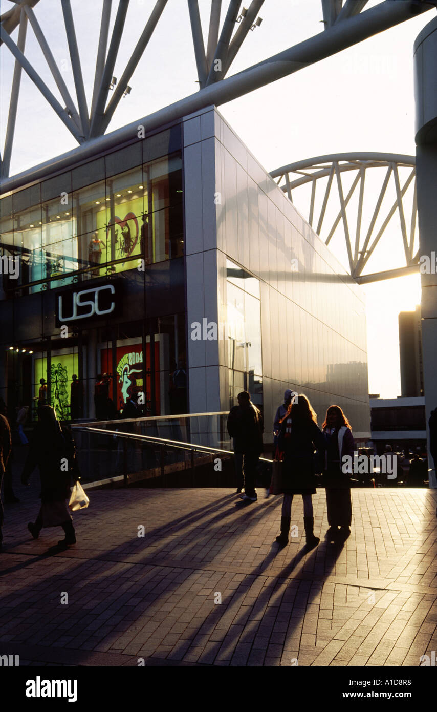 UK Birmingham Bullring shopping complex at sunset Stock Photo
