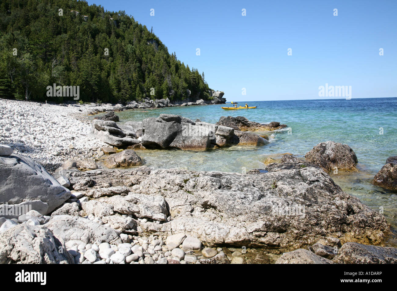 Kayaking near Flowerpot Island Bay Lake Huron Ontario Canada