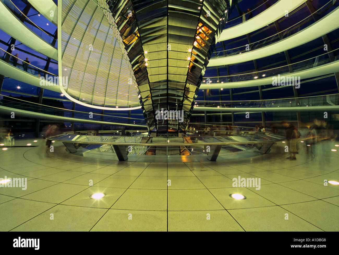 Inside the cupola dome designed by Sir Norman Foster at the Reichstag