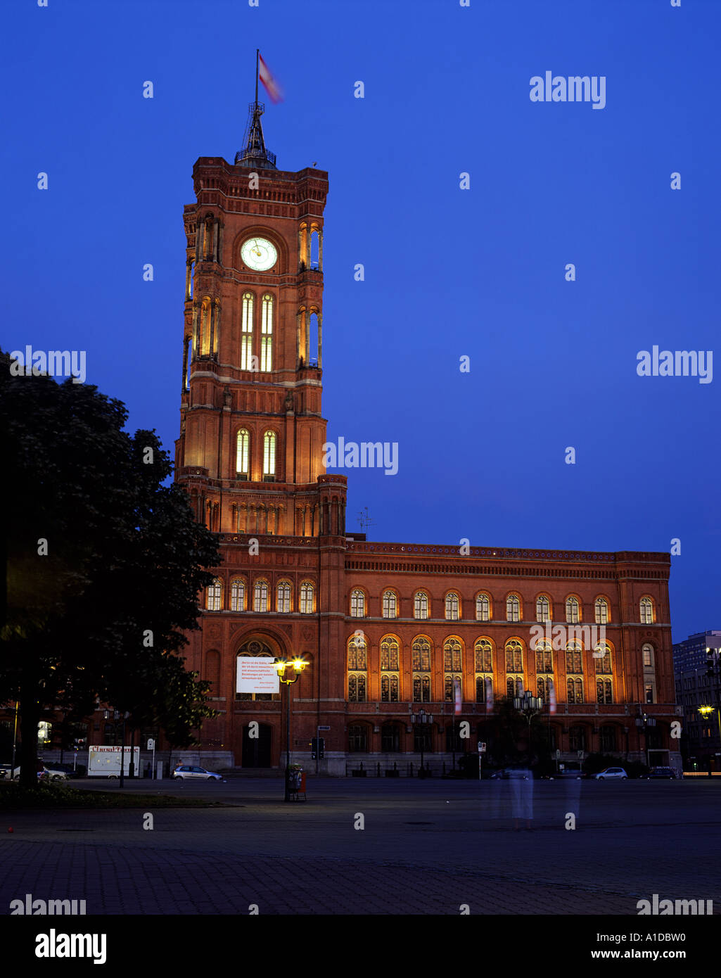 Berliner Rathaus Red Town Hall office of Governing Mayor AlexPlatz Berlin Germany Central Europe Stock Photo
