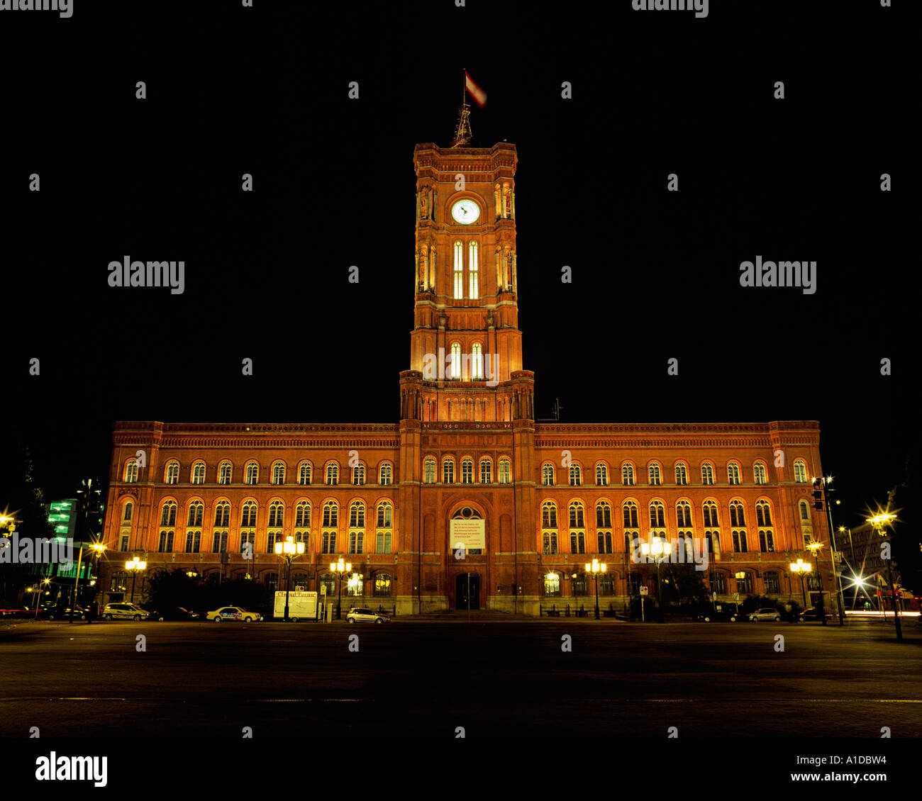 Berliner Rathaus Red Town Hall office of Governing Mayor AlexPlatz Berlin Germany Central Europe Stock Photo