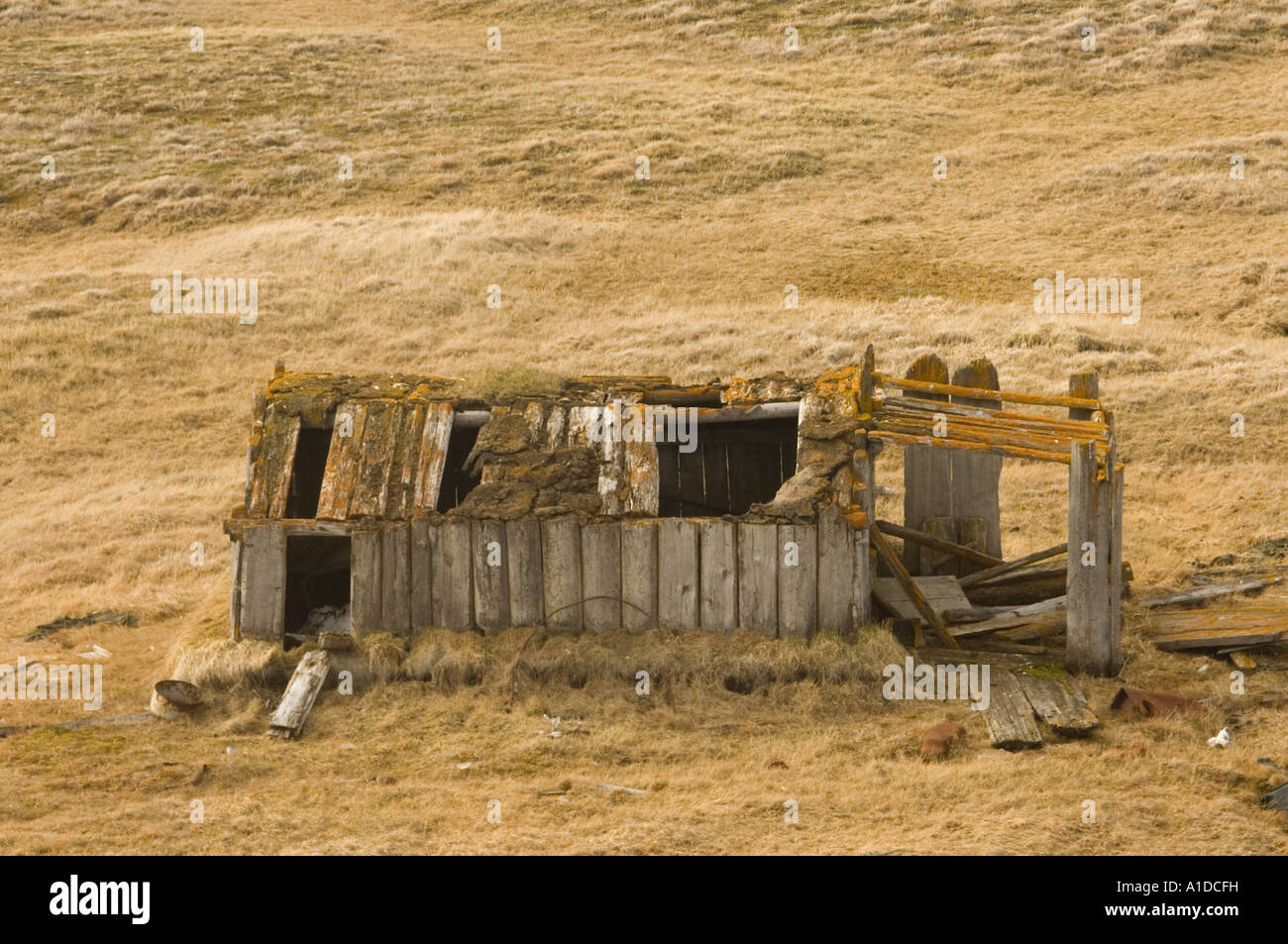 old house along the coast east of Point Barrow National Petroleum