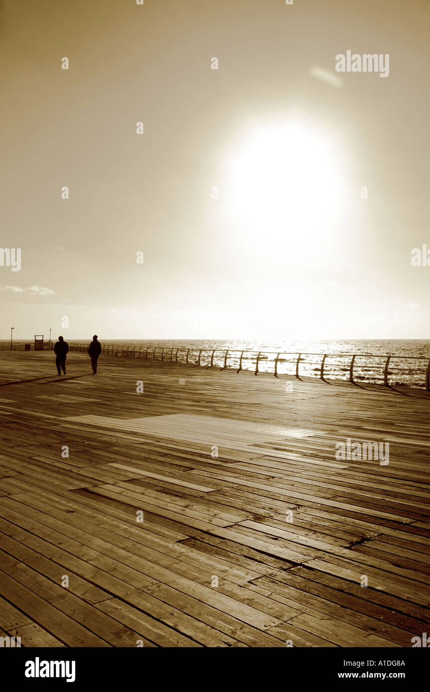 Winter Walk New Year Clacton Pier Clacton On Sea Essex UK Stock Photo