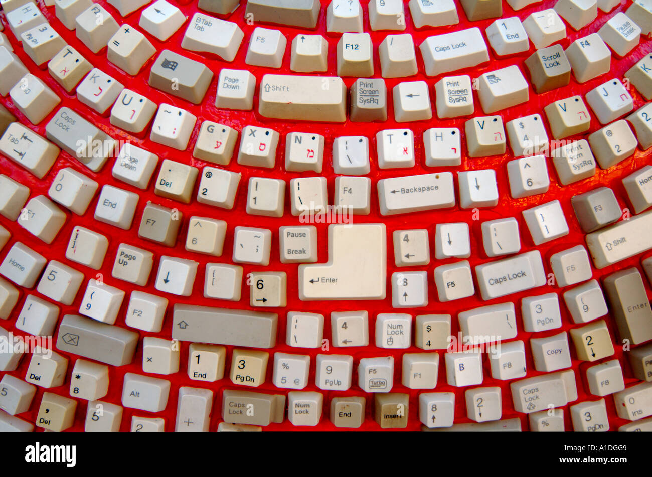 randomly assembled Keyboard keys Stock Photo Alamy