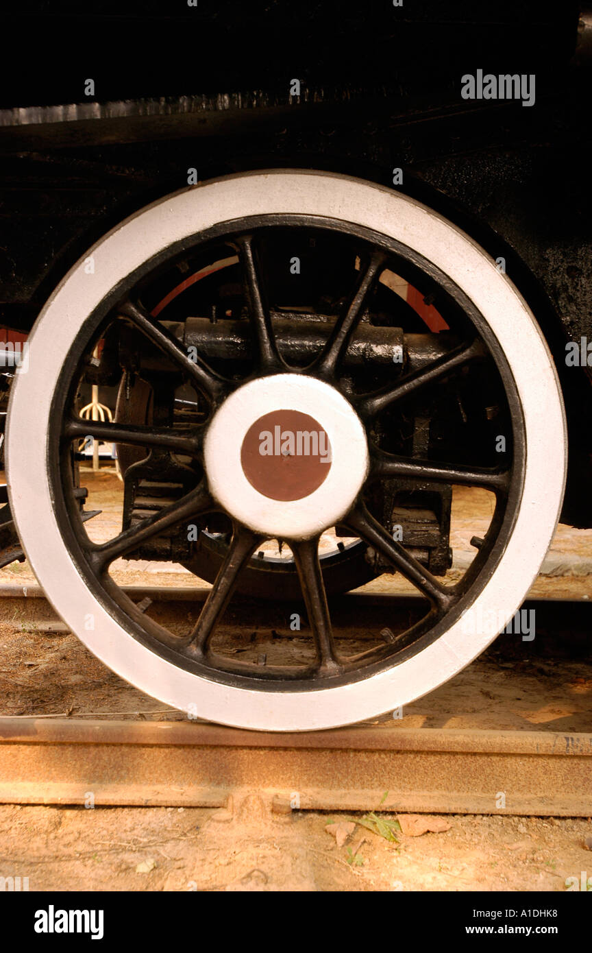 Closeup of classic steam metal wheel Stock Photo Alamy