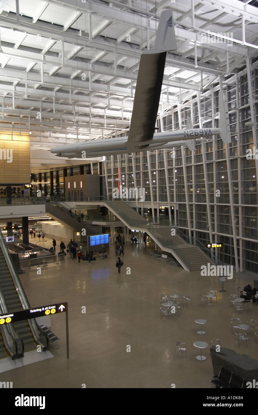 Interior view SeaTac International Airport terminal Seattle Washington