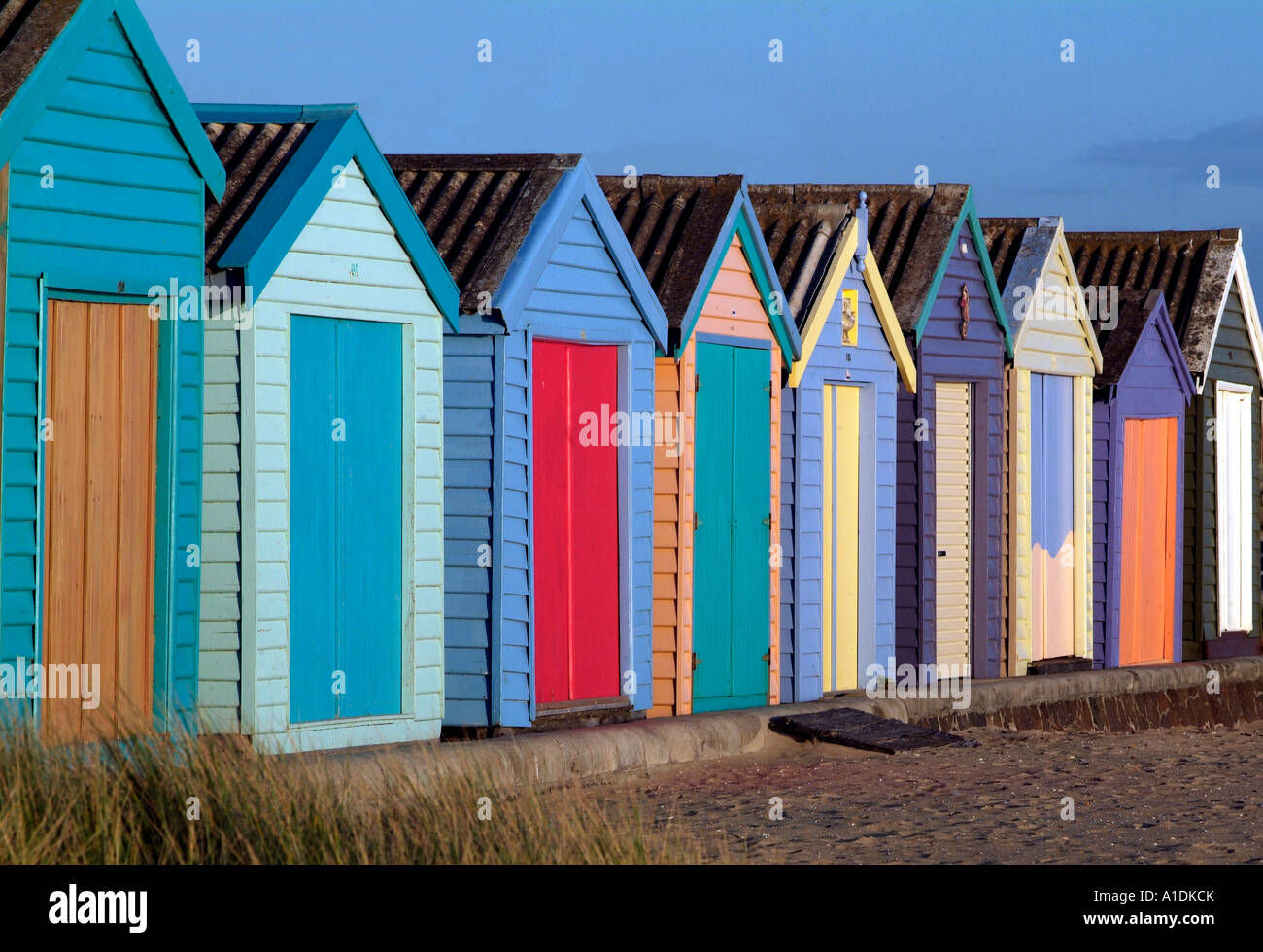 Coloured bathing huts, Port Phillip Bay, Melbourne Australia. photo by