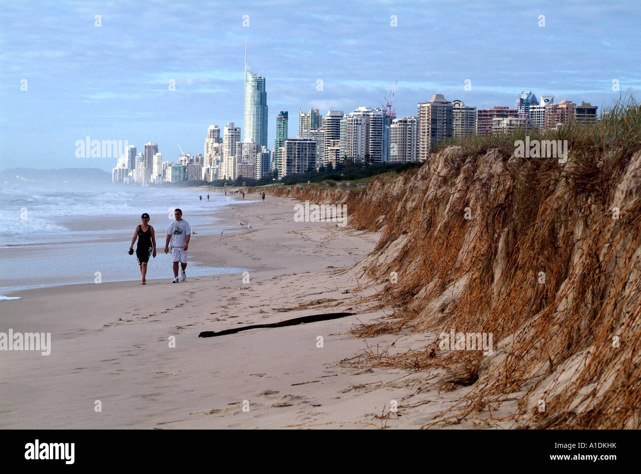 Gold Coast Queensland Australia beach erosion after storms, 7 2006 ,photo by Bruce Miller Stock Photo